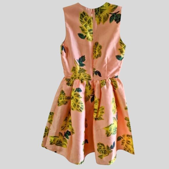 Blaque Label Dress Women’s Size XS Peach Floral Fit & Flare Sleeveless Party - Picture 3 of 11